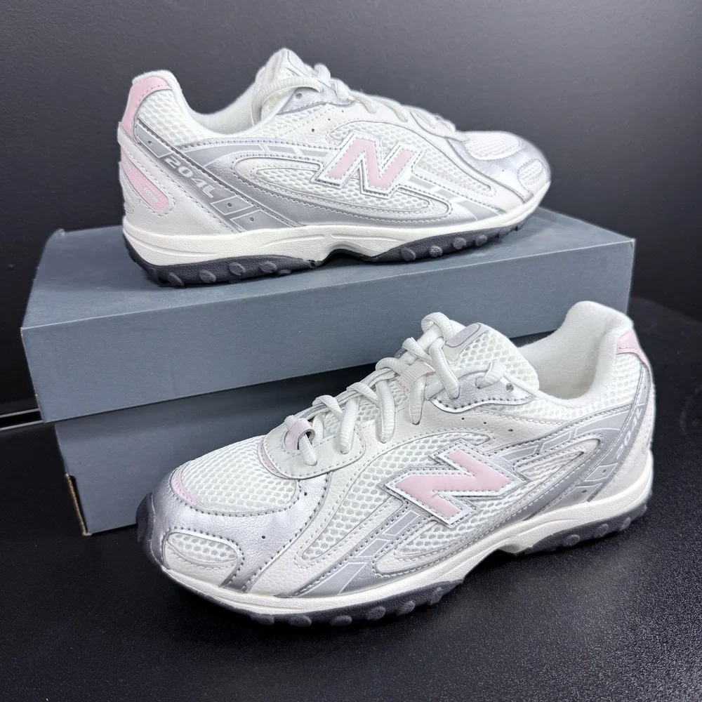 New Balance 204L Lace Youth 4.5 Women's 6 Pink‎ White Kids Grade School G204L9EA